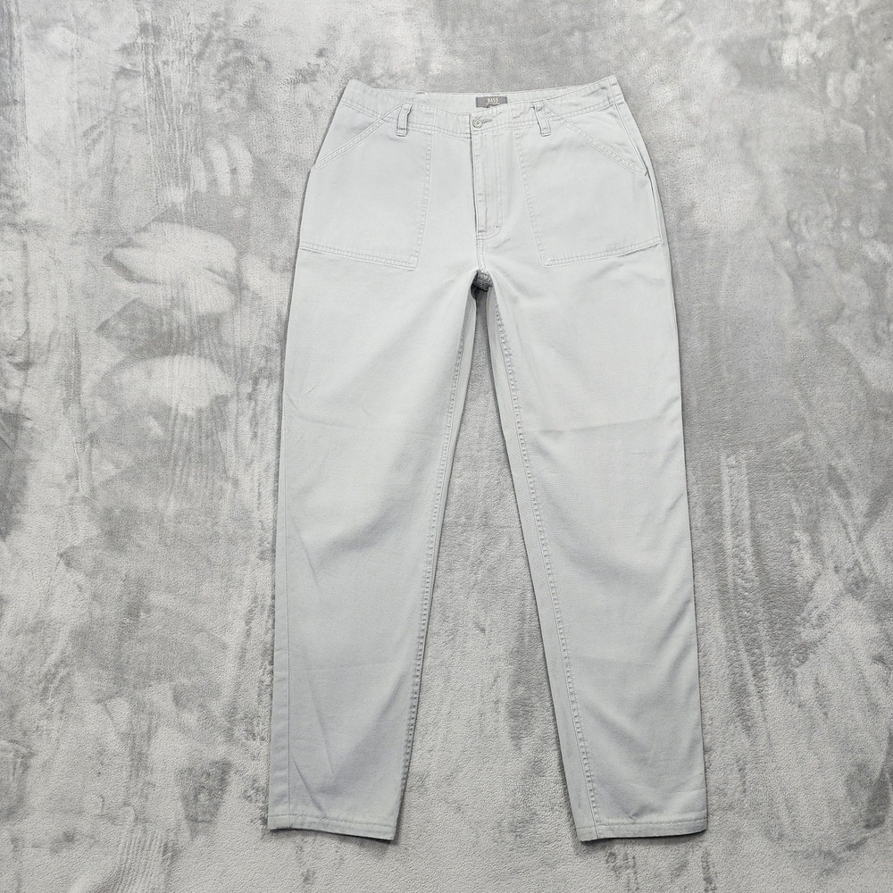 G.H. Bass Pants Womens 8 Gray Chino Twill Flat Front Patch Pockets Casual Spring